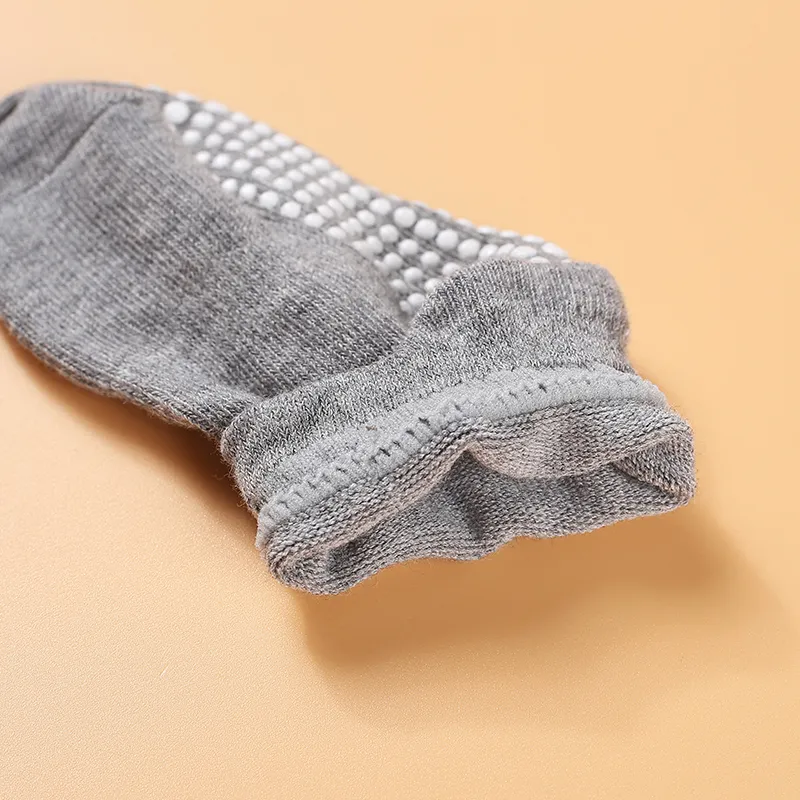 Baby / Toddler Solid Antiskid Socks Grey image 2