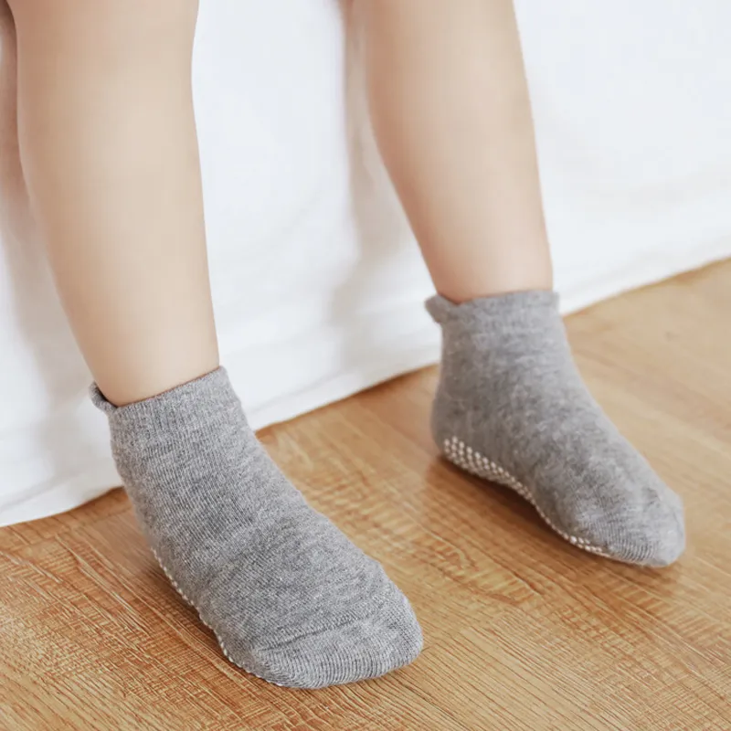 Baby / Toddler Solid Antiskid Socks Grey image 3