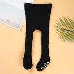 Baby / Toddler Solid Antiskid Tights (Random letters on the bottom of the socks) Black