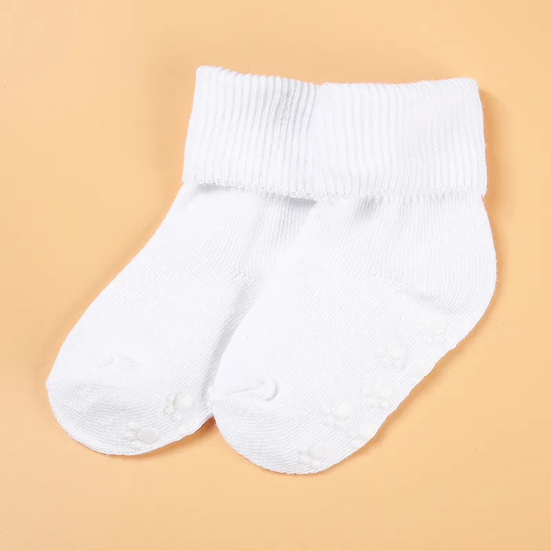 Baby / Toddler Solid Antiskid Socks White big image 1