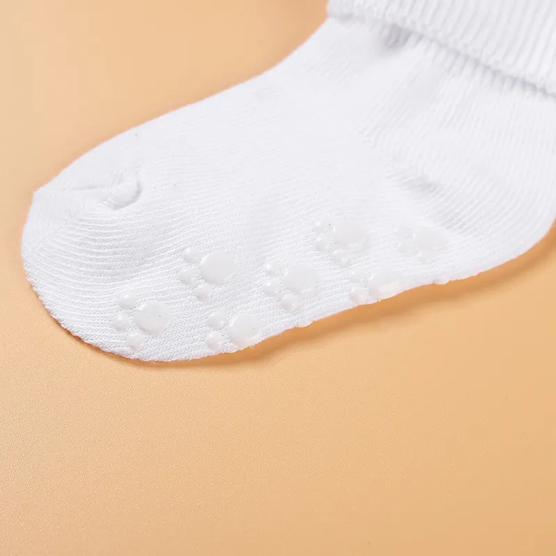Baby / Toddler Solid Antiskid Socks White image 2