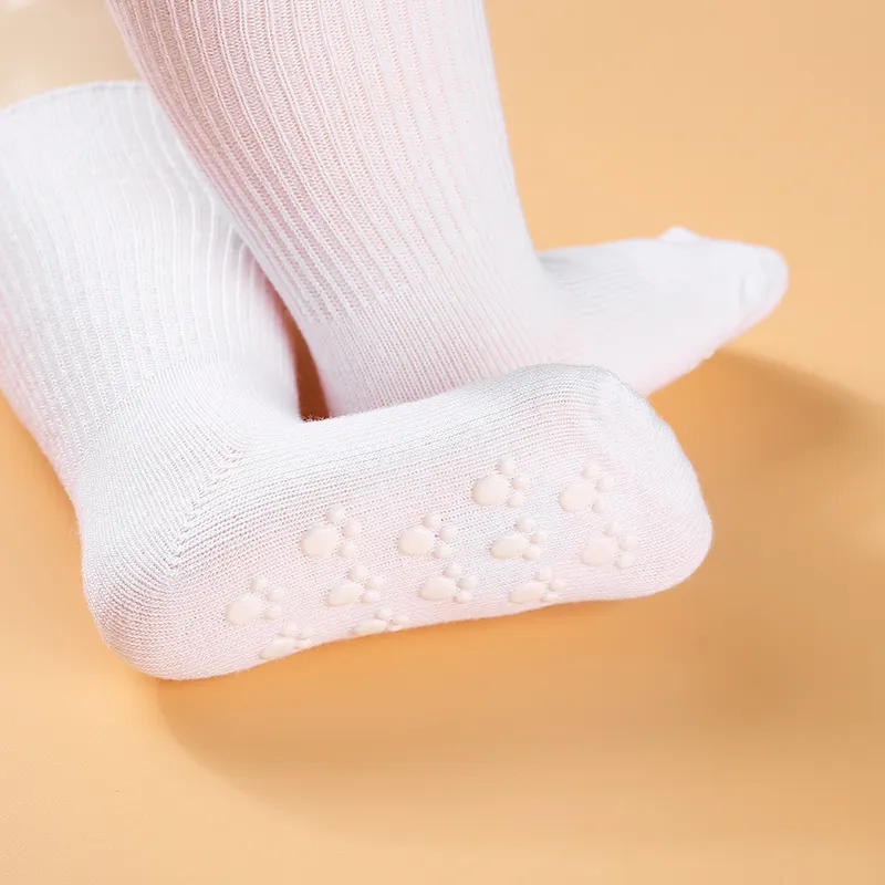 chaussettes antidérapantes solides pour bébé / tout-petit Blanc big image 1
