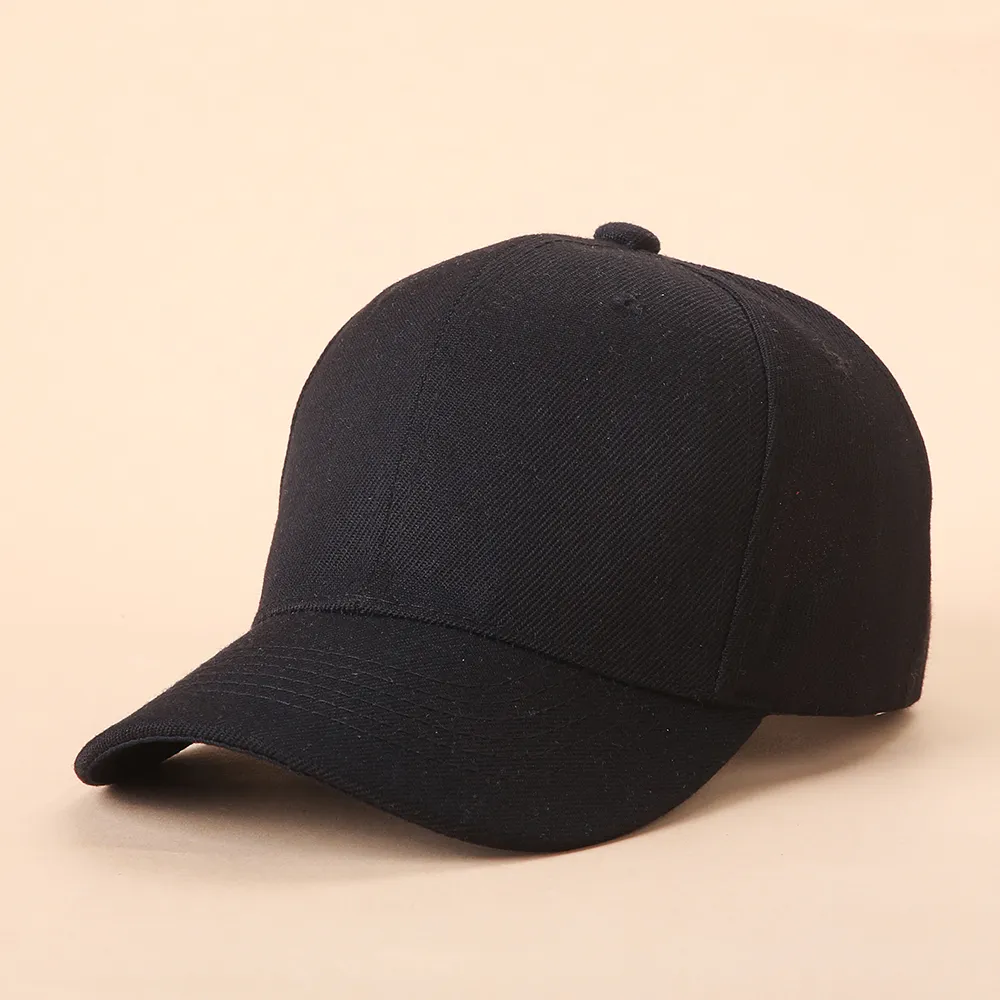 Gorra de béisbol sólida minimalista para niños Negro big image 1