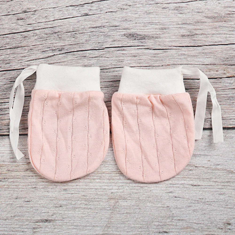 Baby Solid Breathable Cotton Anti-scratch Gloves