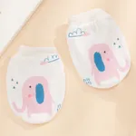 luvas anti-arranhões de animal de desenho animado para bebê Rosa