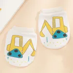 luvas anti-arranhões de animal de desenho animado para bebê Amarelo