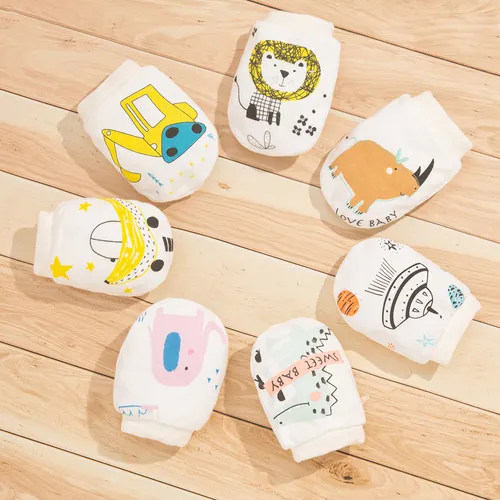 luvas anti-arranhões de animal de desenho animado para bebê