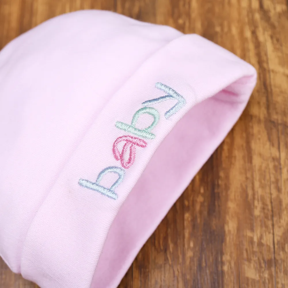 3-piece Solid Cotton Hat with Bow decor socks and Anti-scratch Gloves  image 3