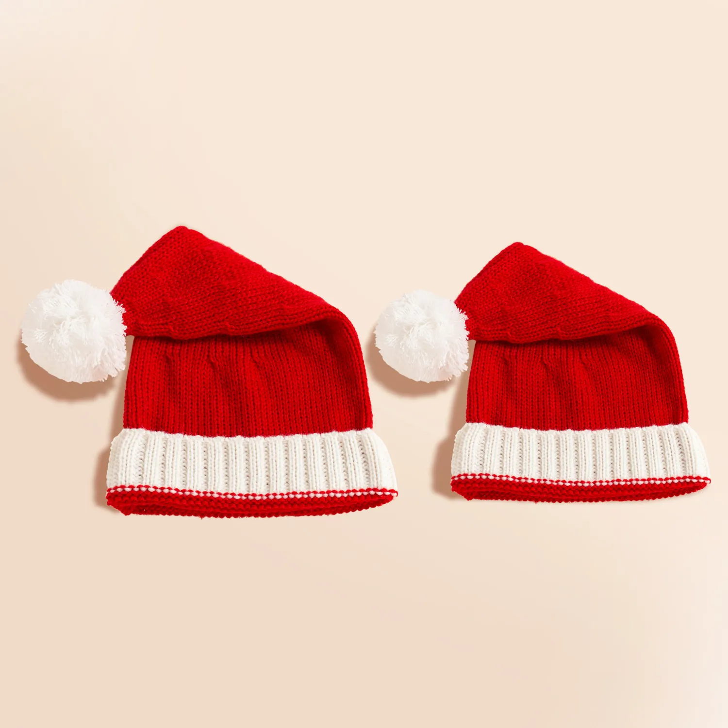 Santa Beanie Hat Christmas Red and White Knitted Christmas Caps Winter Hat Xmas Hats for Mom and Me  image 3