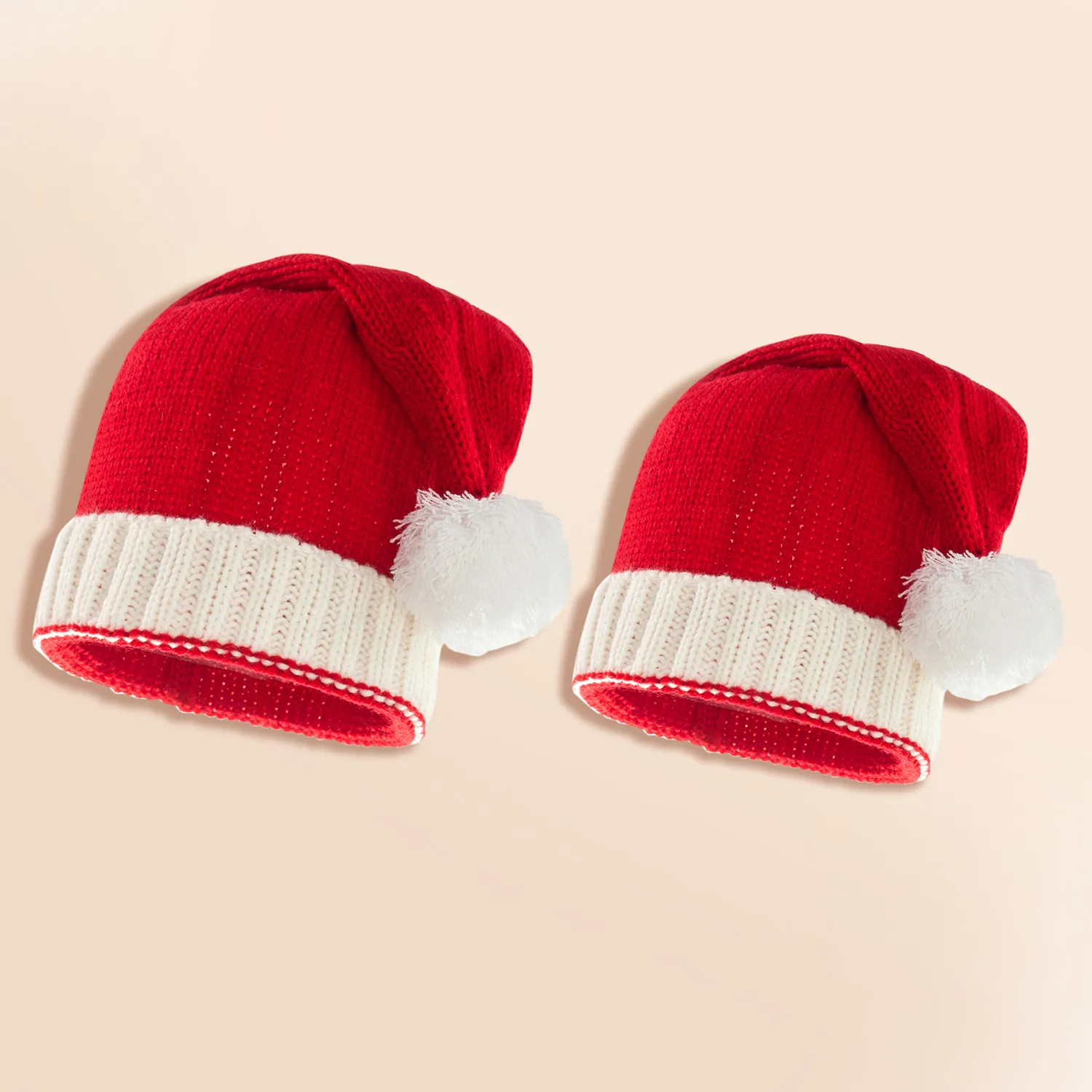 Santa Beanie Hat Christmas Red and White Knitted Christmas Caps Winter Hat Xmas Hats for Mom and Me  image 4