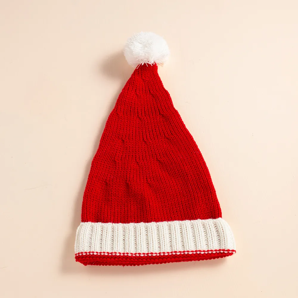 Santa Beanie Hat Christmas Red and White Knitted Christmas Caps Winter Hat Xmas Hats for Mom and Me  image 5