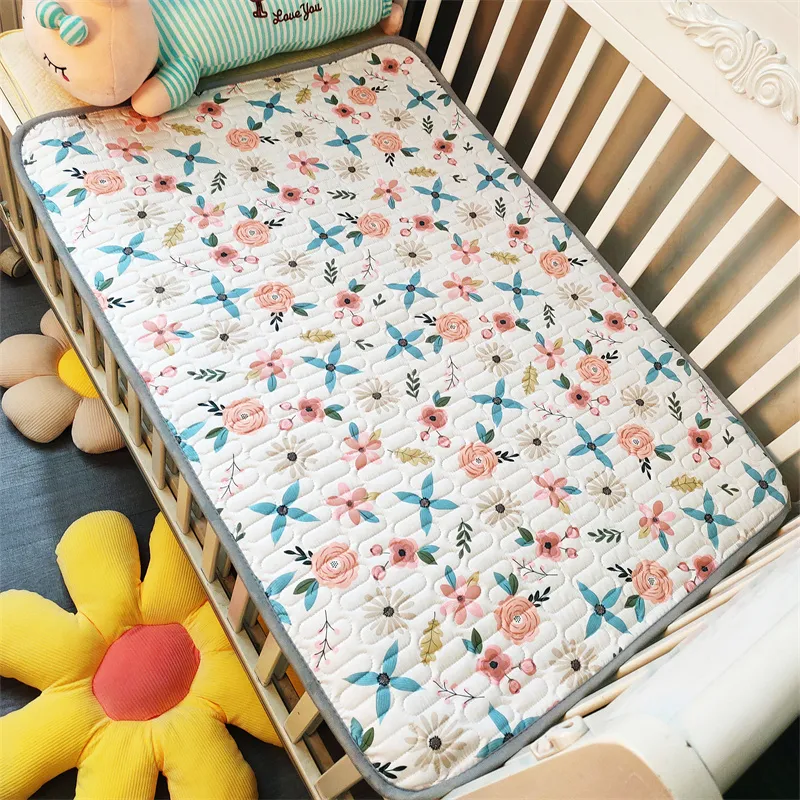 100% Cotton Cartoon Print Portable Diaper Waterproof Foldable Changing Pad Travel Diaper Change Mat 54*70cm/21.3*27.6 inch (Dinosaur Direction Random) big image 2