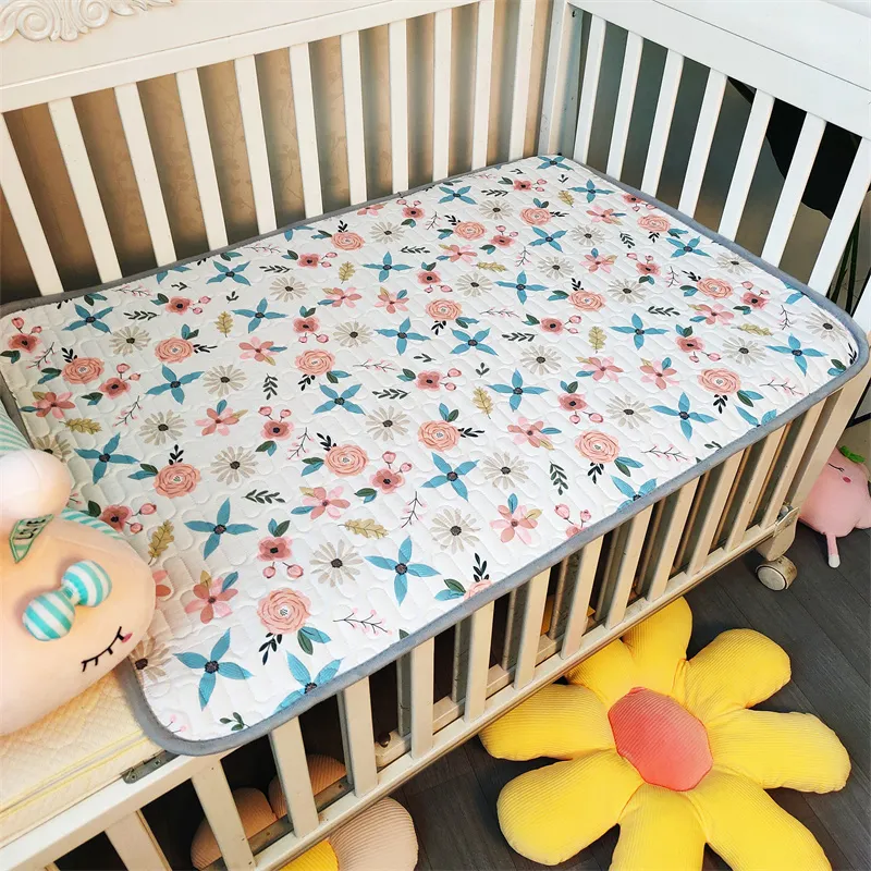 100% Cotton Cartoon Print Portable Diaper Waterproof Foldable Changing Pad Travel Diaper Change Mat 54*70cm/21.3*27.6 inch (Dinosaur Direction Random) big image 3