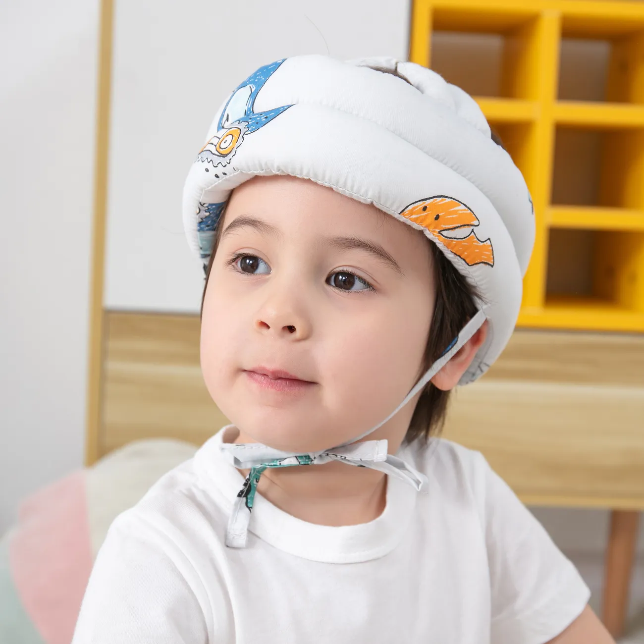 casque de protection contre les chutes de tête pour bébé enfant en bas âge pour ramper marche casque anti-collision à lacets casquette Gris Clair big image 1