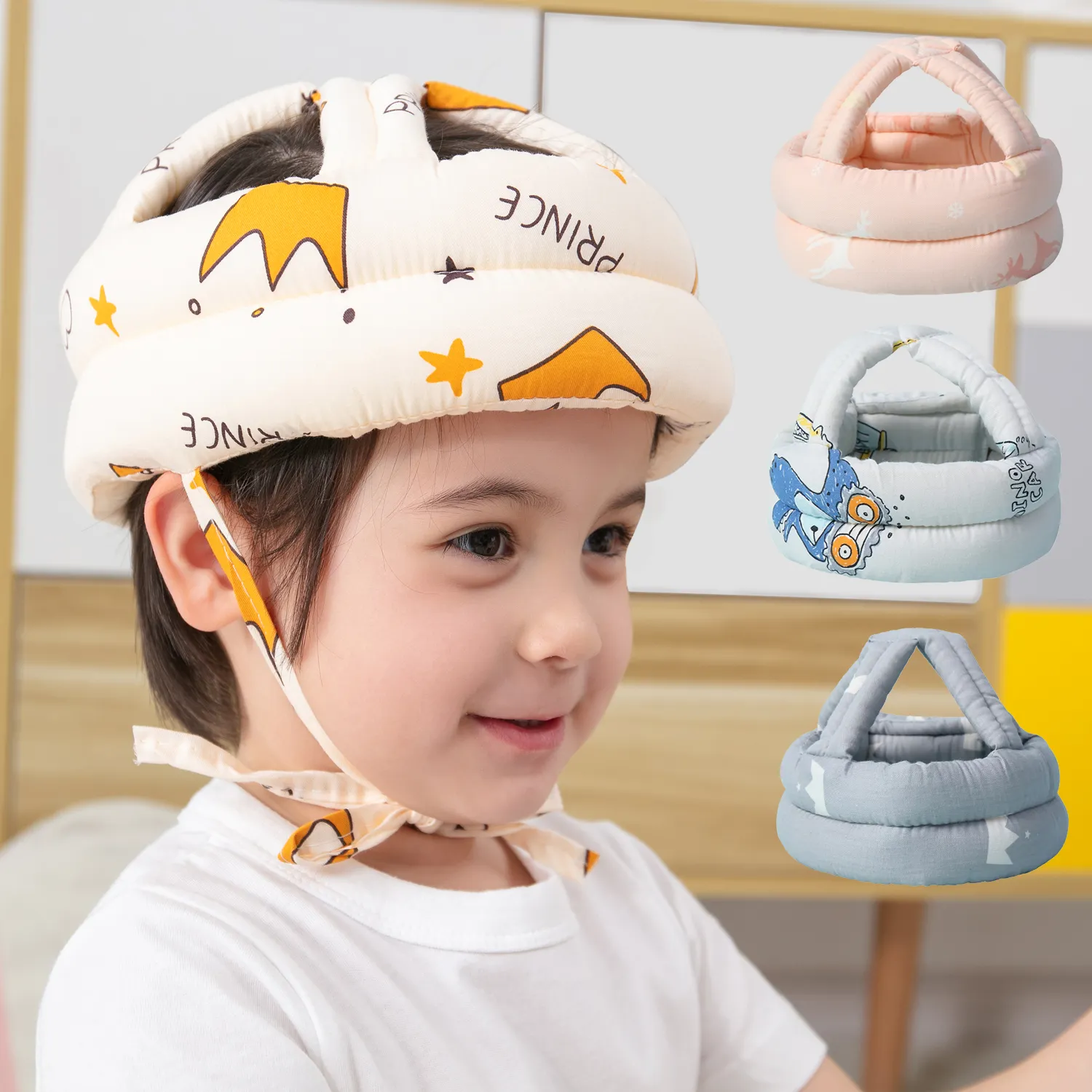 Baby Toddler Head Drop Protection Helmet for Crawling Walking Headguard Anti-collision Lace-Up Head Cap  image 4
