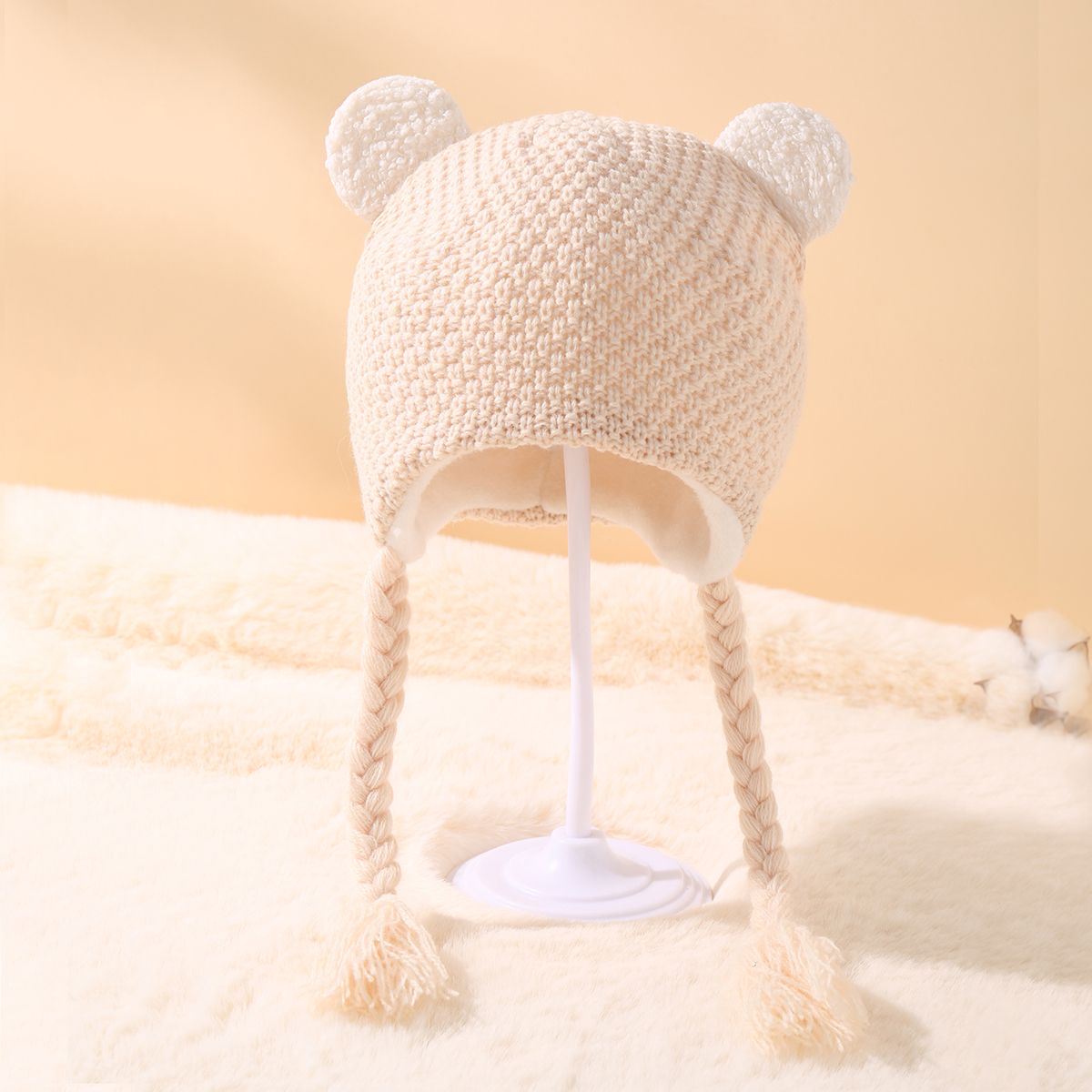 

Baby / Toddler Dual Ear Decor Braided Hat