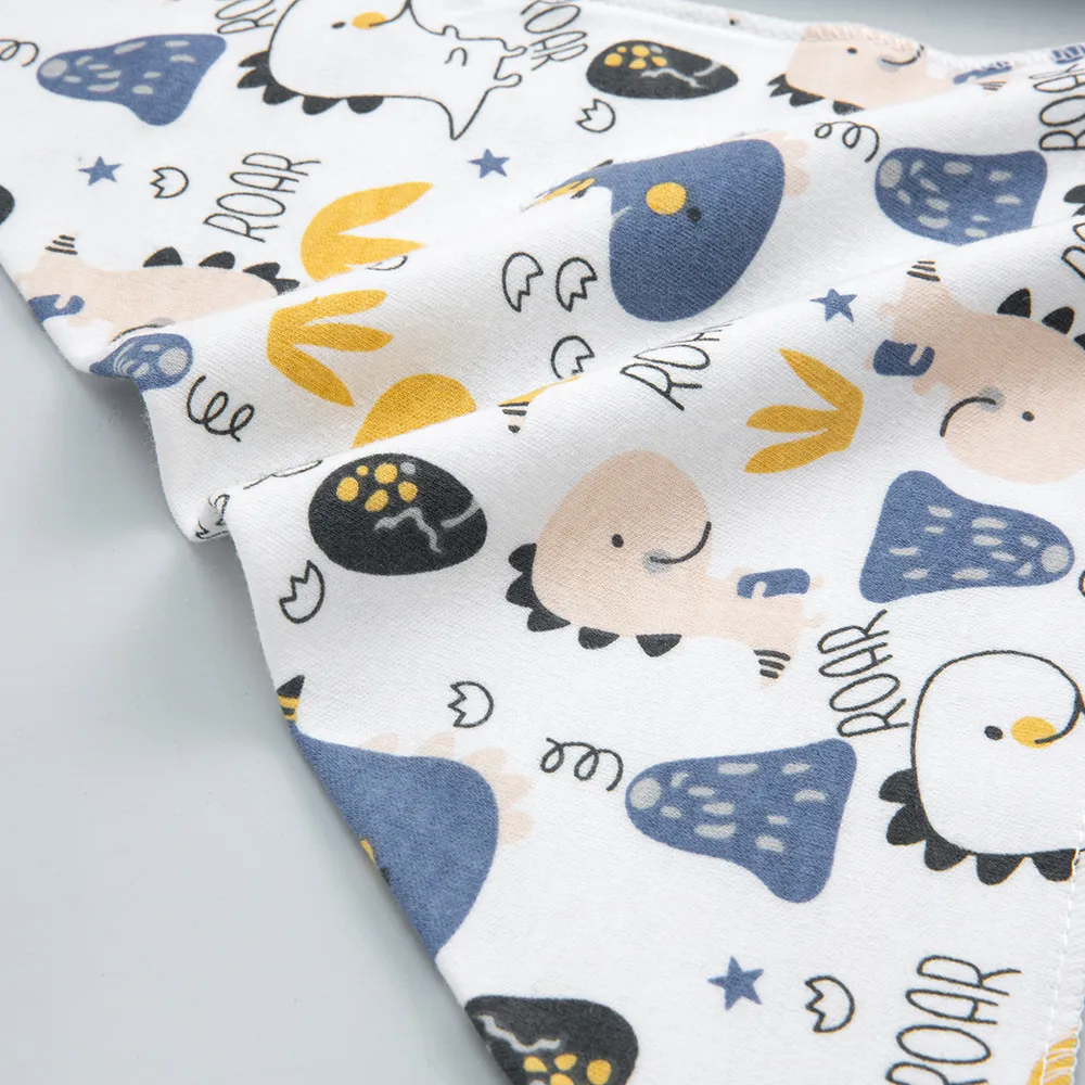 5-pack 100% Cotton Snap Button Baby Bibs Toddler Triangle Scarf Bibs for Feeding & Drooling & Teething big image 3