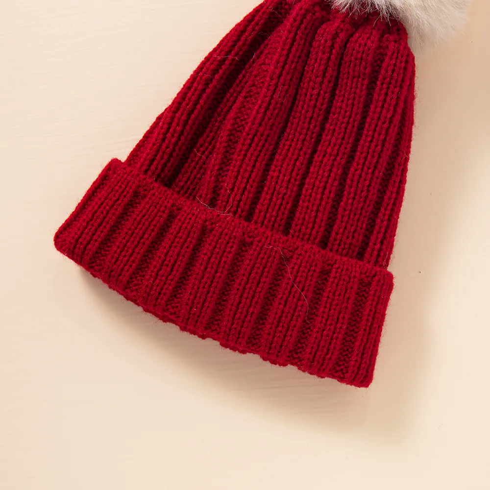 Conjunto de patrón de ciervo y cuadros en capas de imitación navideña para bebés/sombrero y bufanda/zapatos Rojo big image 1