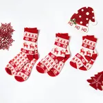 calcetines navideños familiares a juego Rojo