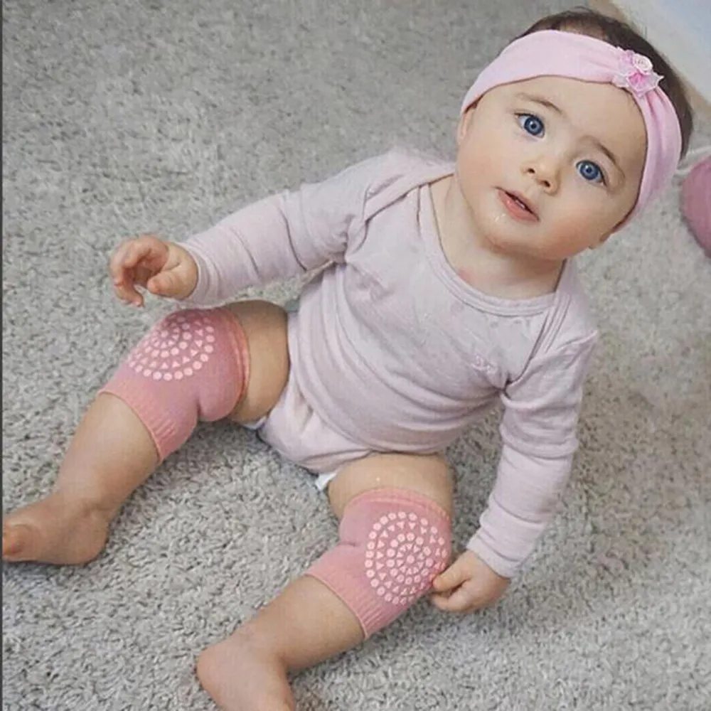 Bebê / criança sólida antiderrapante kneecaps Rosa big image 1