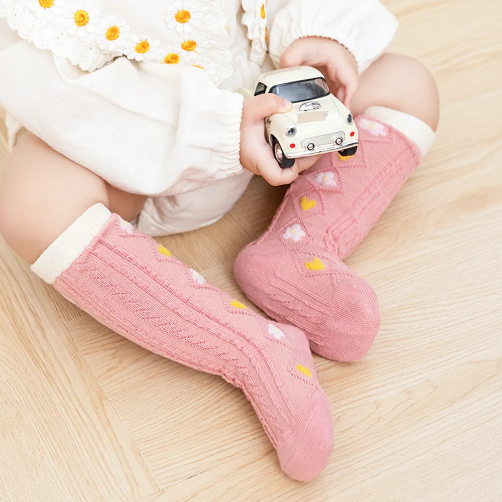 Baby / Toddler Floral & Heart Pattern Long Stockings big image 1