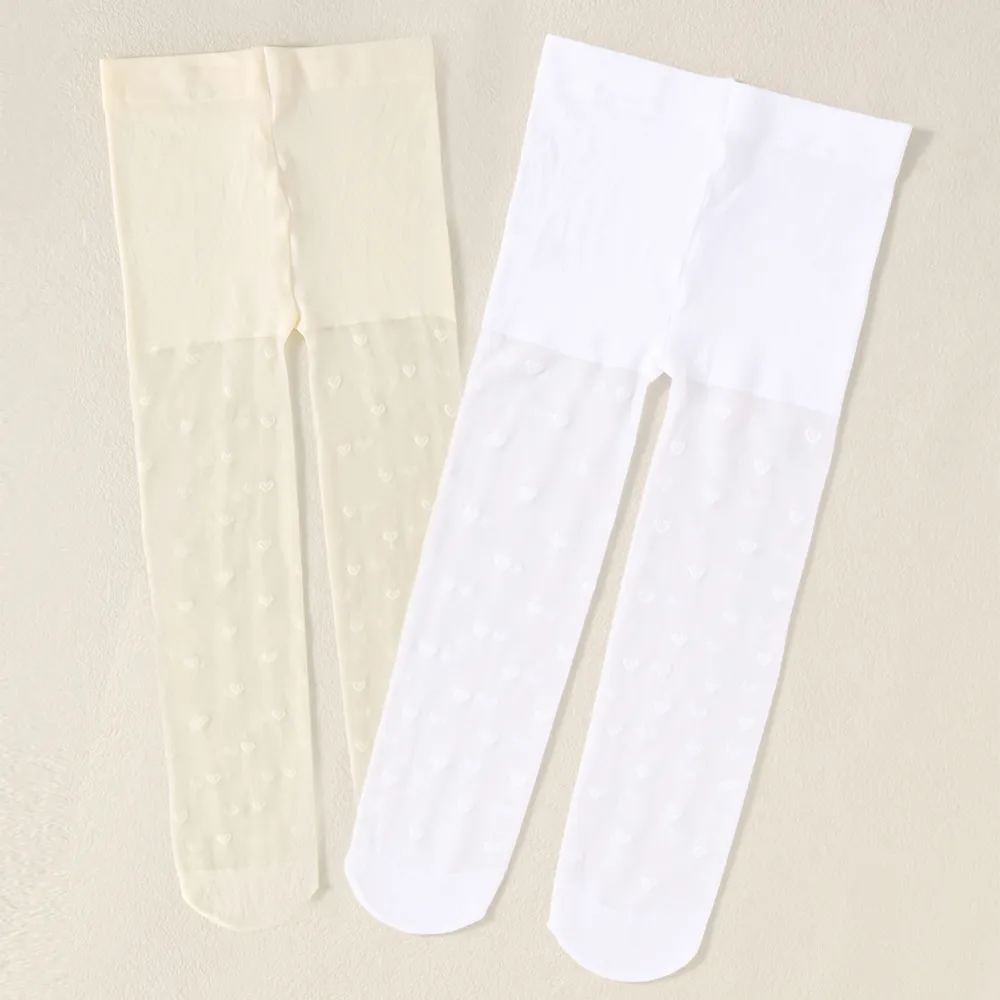 Baby Heart Pattern Plain Pantyhose big image 3