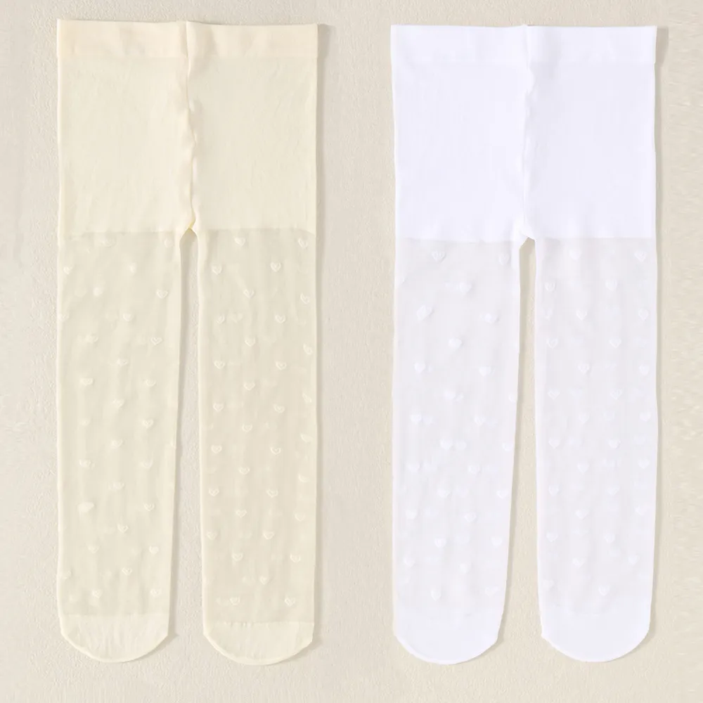 Baby Heart Pattern Plain Pantyhose big image 5