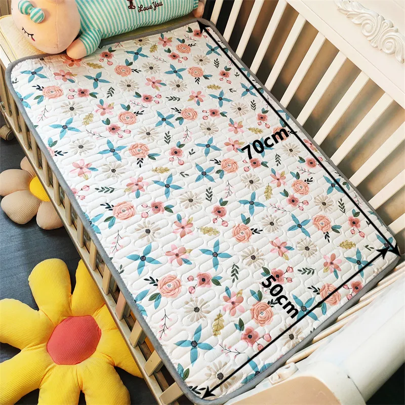 100% Cotton Cartoon Print Portable Diaper Waterproof Foldable Changing Pad Travel Diaper Change Mat 54*70cm/21.3*27.6 inch (Dinosaur Direction Random) big image 6