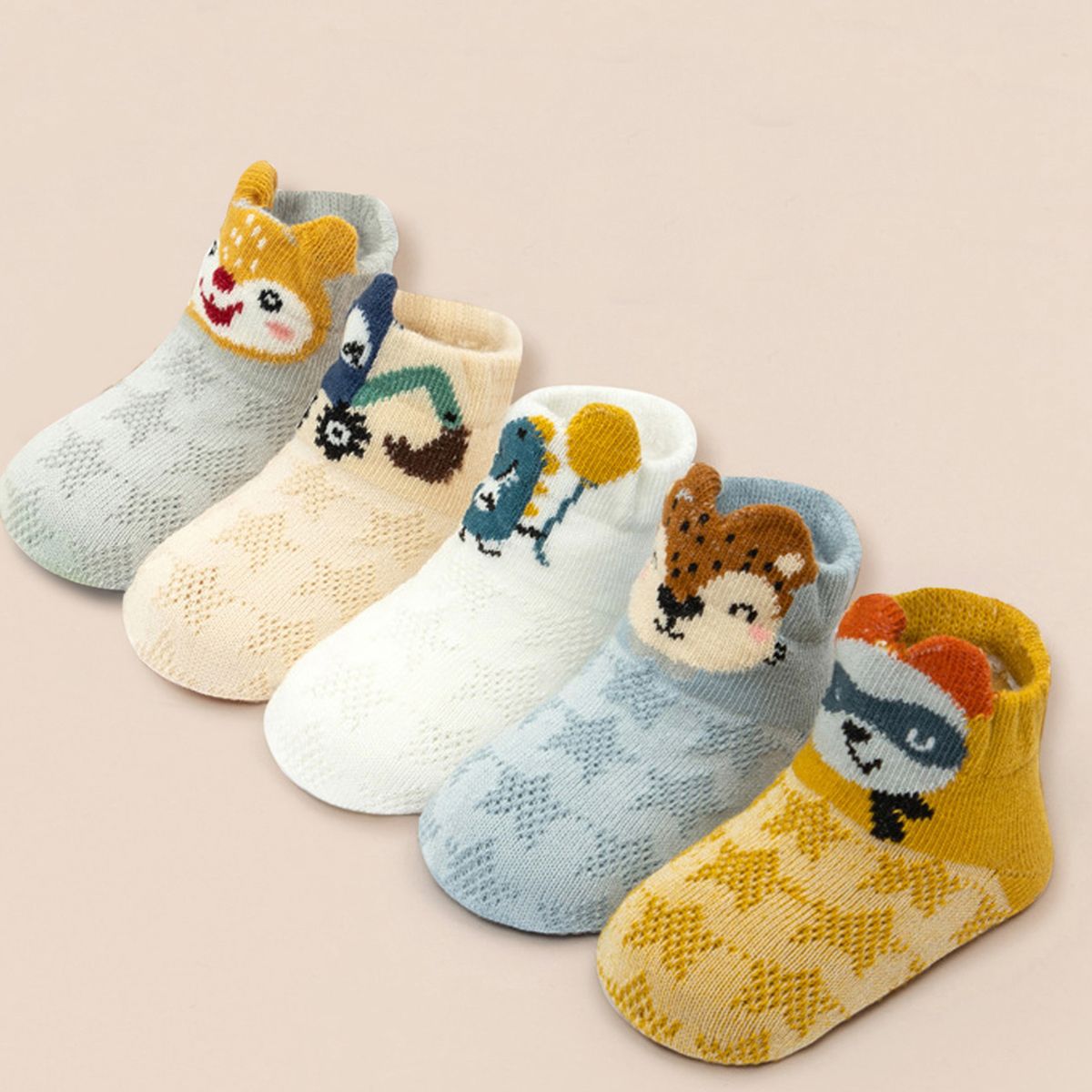 

5 Pairs Baby Cute Cartoon Animal Pattern Socks Set