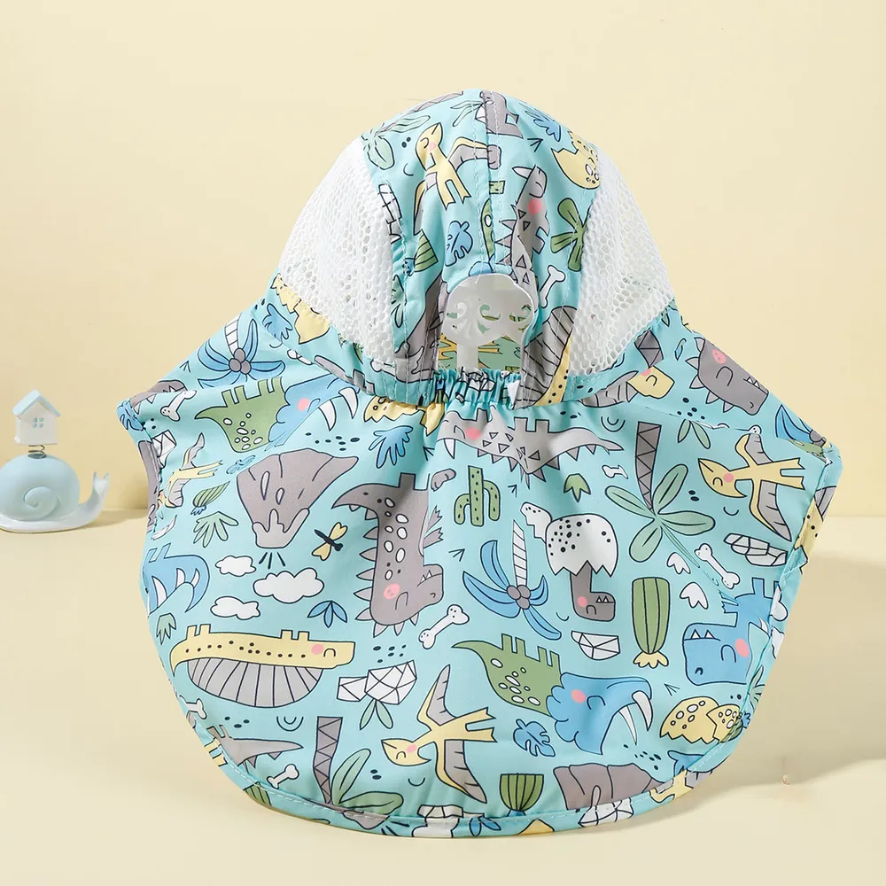 Toddler Dinosaur Print Sun Protection Hat with Whistle  big image 4