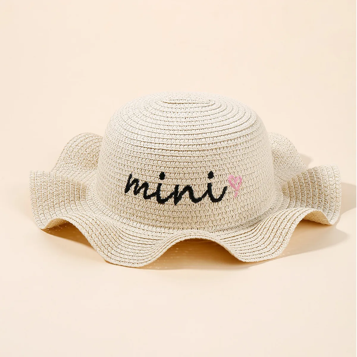 Baby/Toddler Letters Heart Embroidery Straw Hat