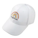 Rainbow Embroidery Baseball Cap for Mom and Me White image 6