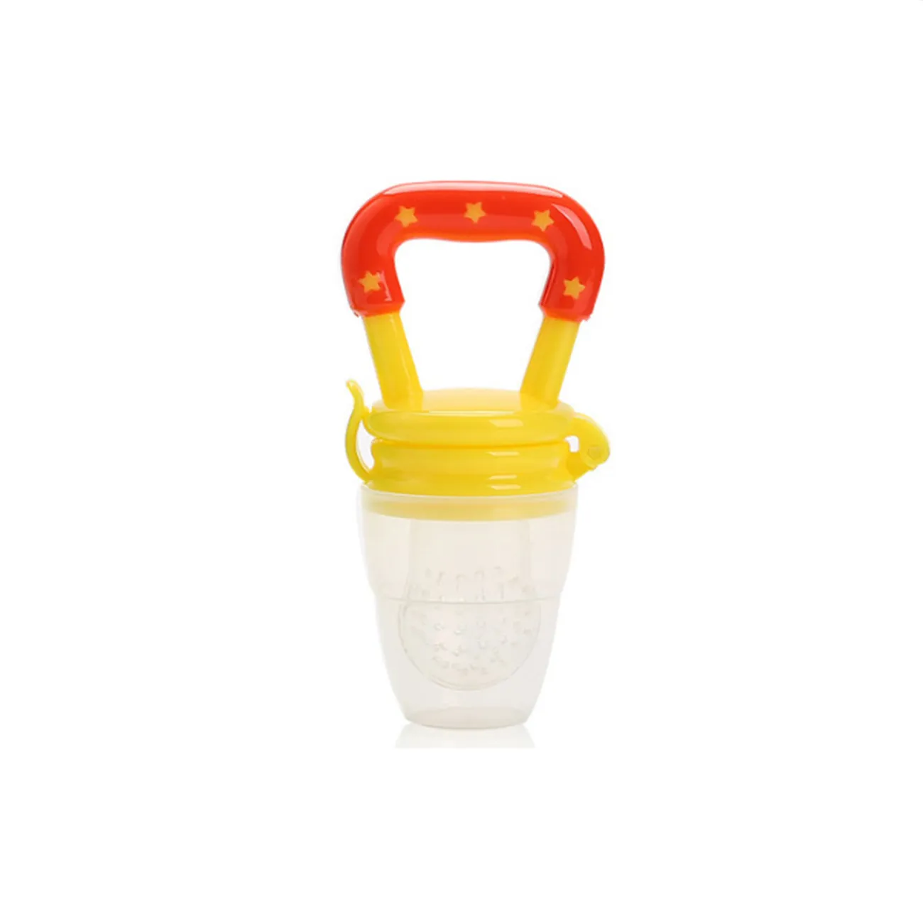 嬰兒蔬菜水果矽膠奶嘴餵食器可幫助牙齦按摩(不含 BPA) 淡黃 big image 1