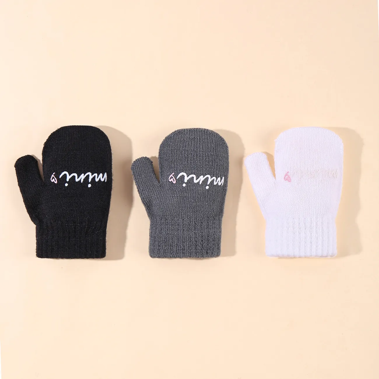 3-pack bebê básico da moda luvas quentes Multicolorido big image 1