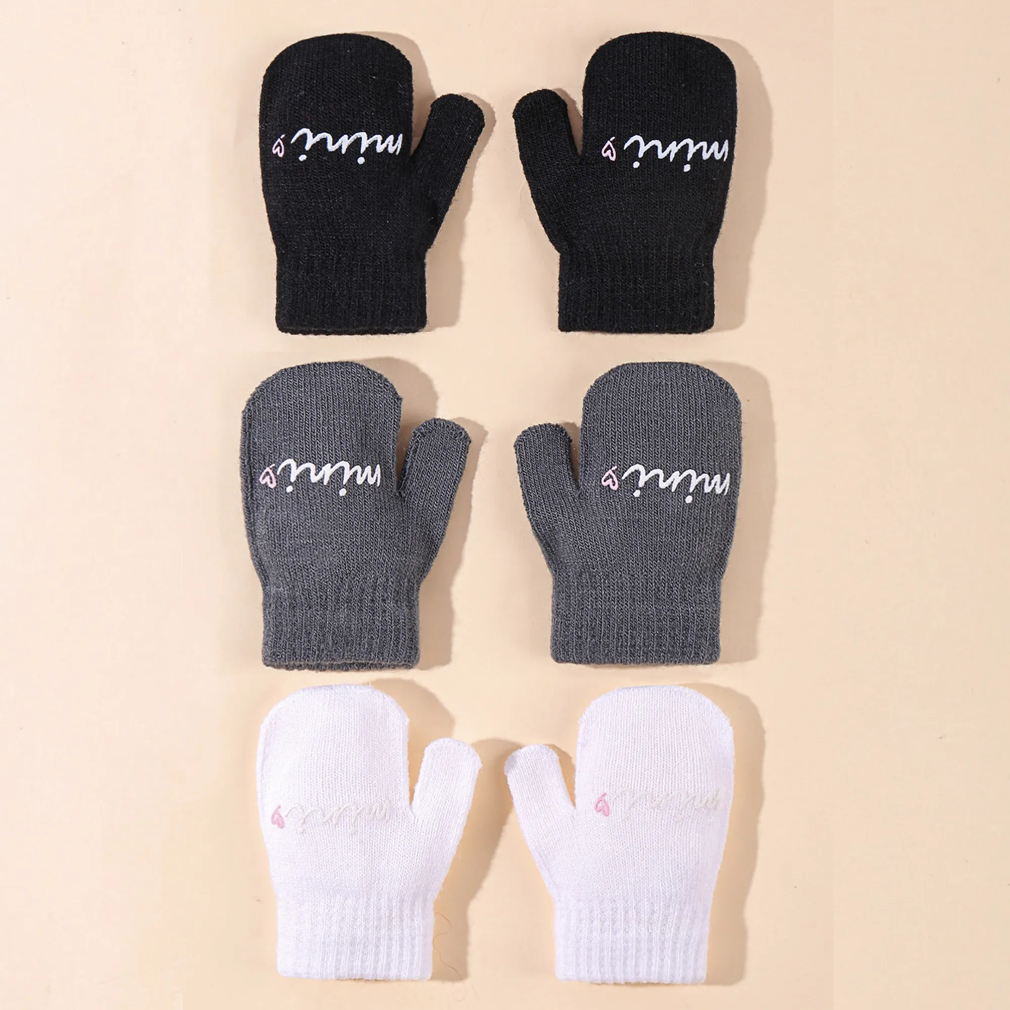 3-pack bebê básico da moda luvas quentes Multicolorido image 2