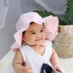 cappello a prova di sole floreale a pois per neonati / bambini piccoli Rosa