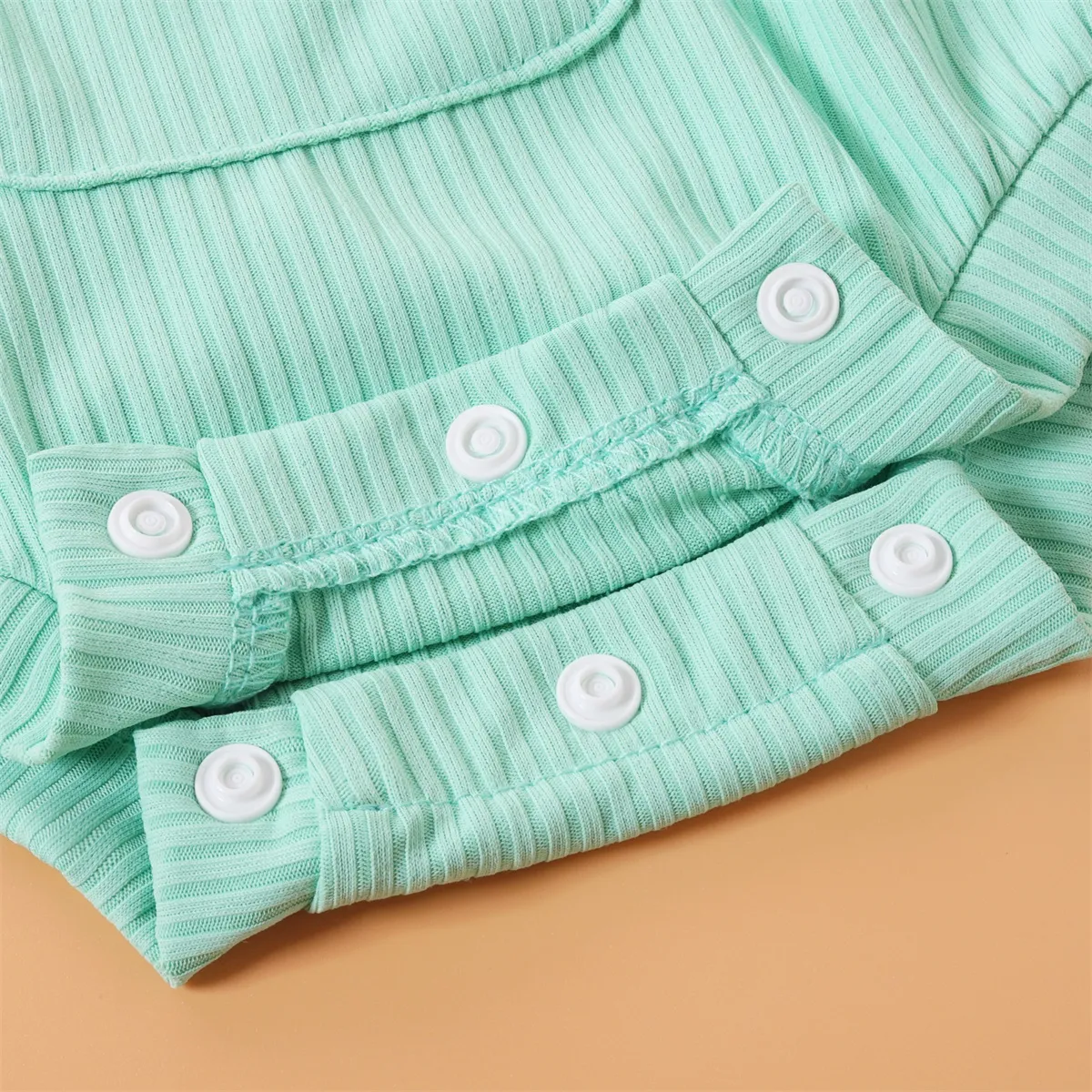 嬰兒 中性 貼袋 休閒 背心 連身衣 淡綠 big image 1
