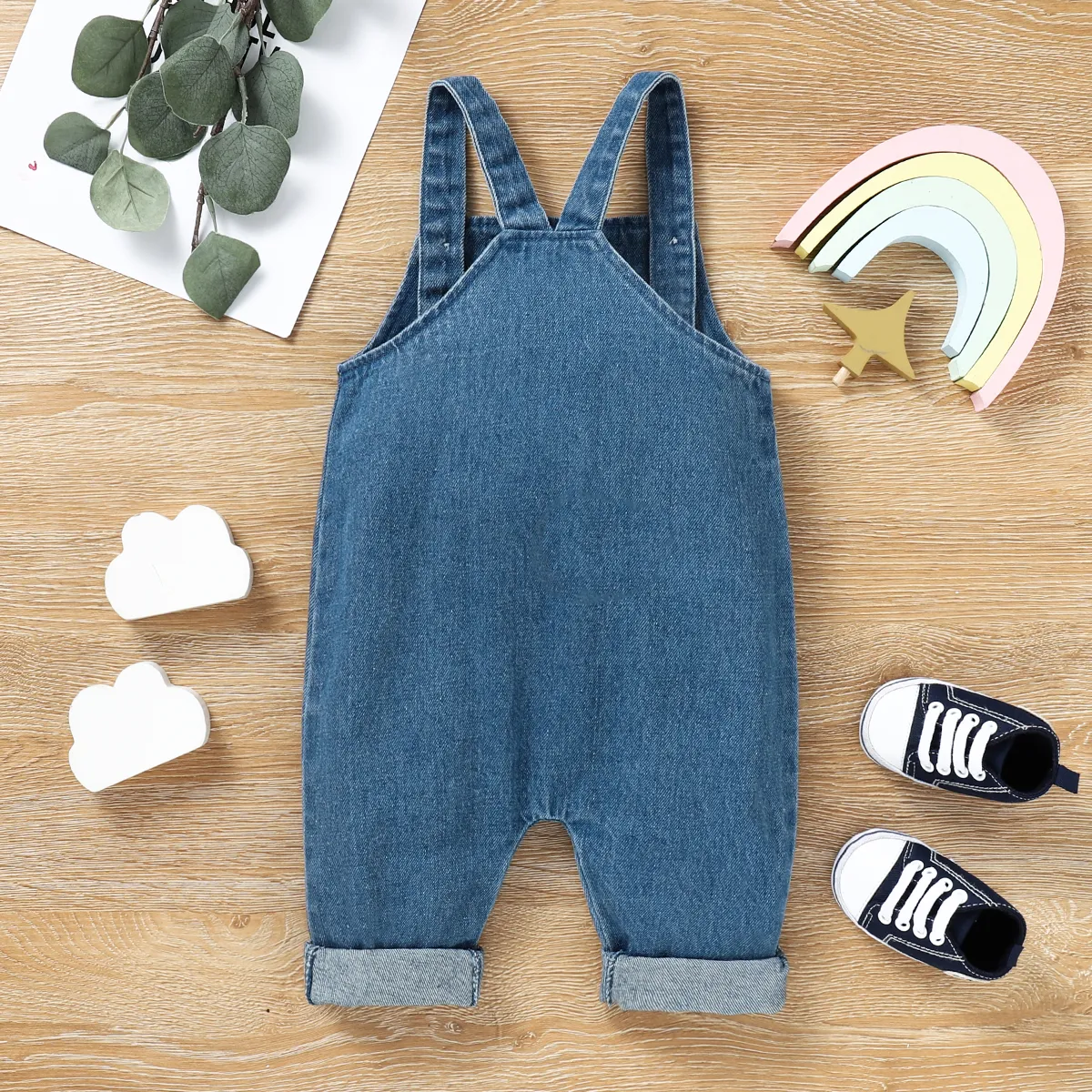 100% Cotton Baby Boy/Girl Embroidered Denim Overalls  big image 7