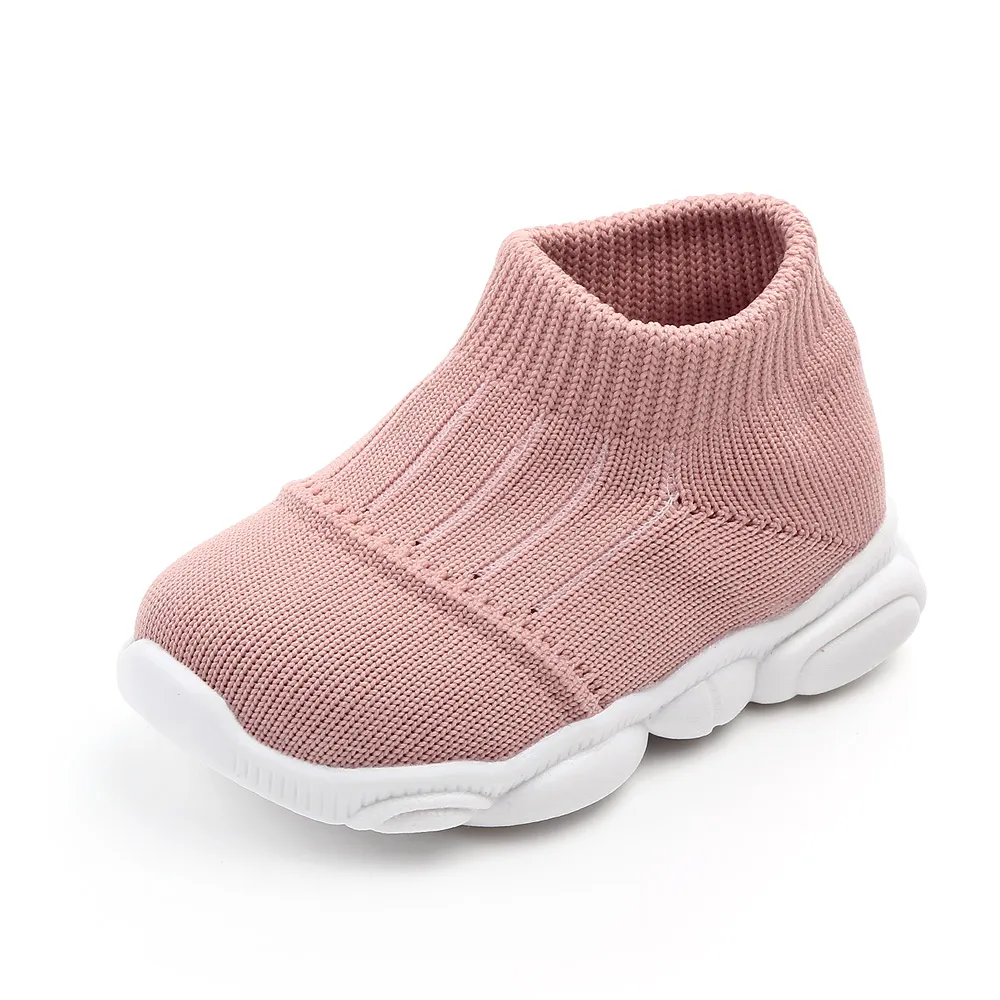 Baby / Toddler Fashionable Solid Flyknit Prewalker Athletic Shoes Pink big image 1