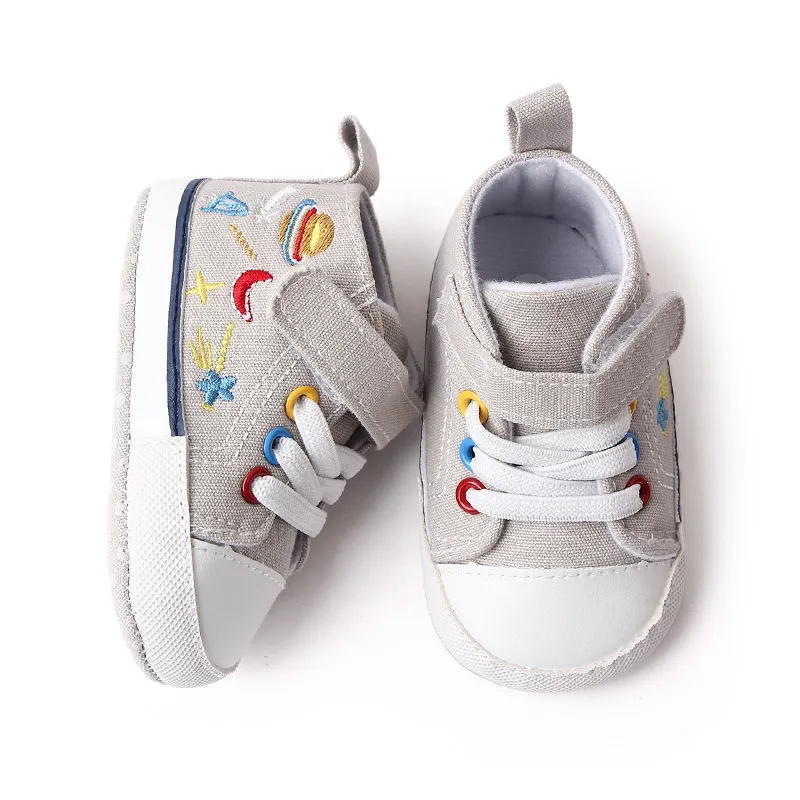 Baby / Toddler Embroidered  High Top Prewalker Shoes  big image 1