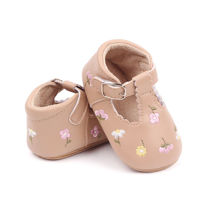 Baby & Toddler Girls' Broken Floral Embroidery Velcro Prewalker Shoes