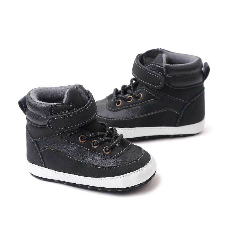 Baby & Toddler Velcro High Top Prewalker Shoes  Black image 2