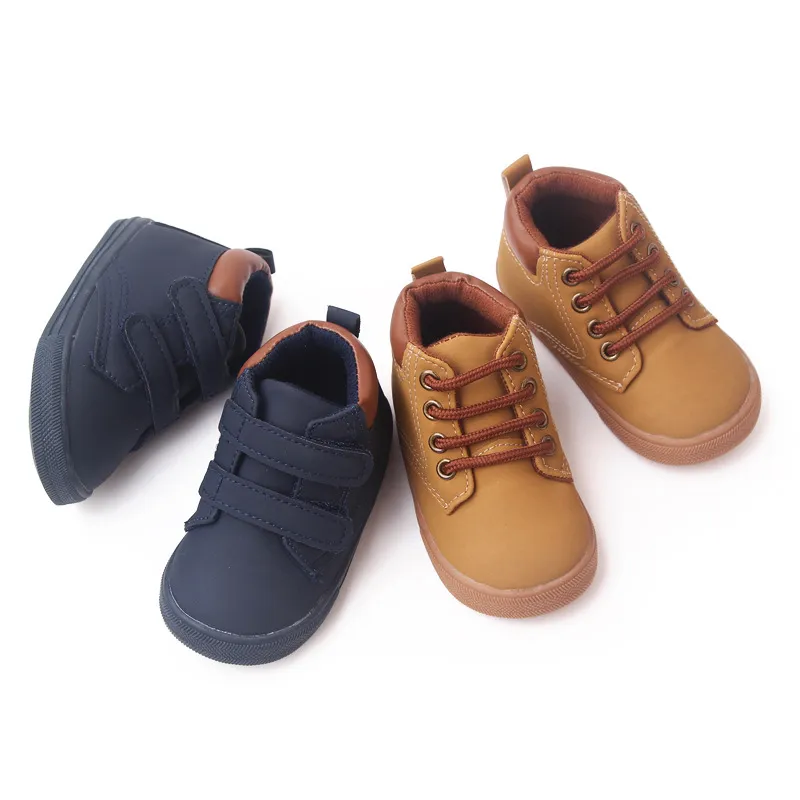 Toddler Casual Solid Color High Top Toddler Shoes Brown big image 1
