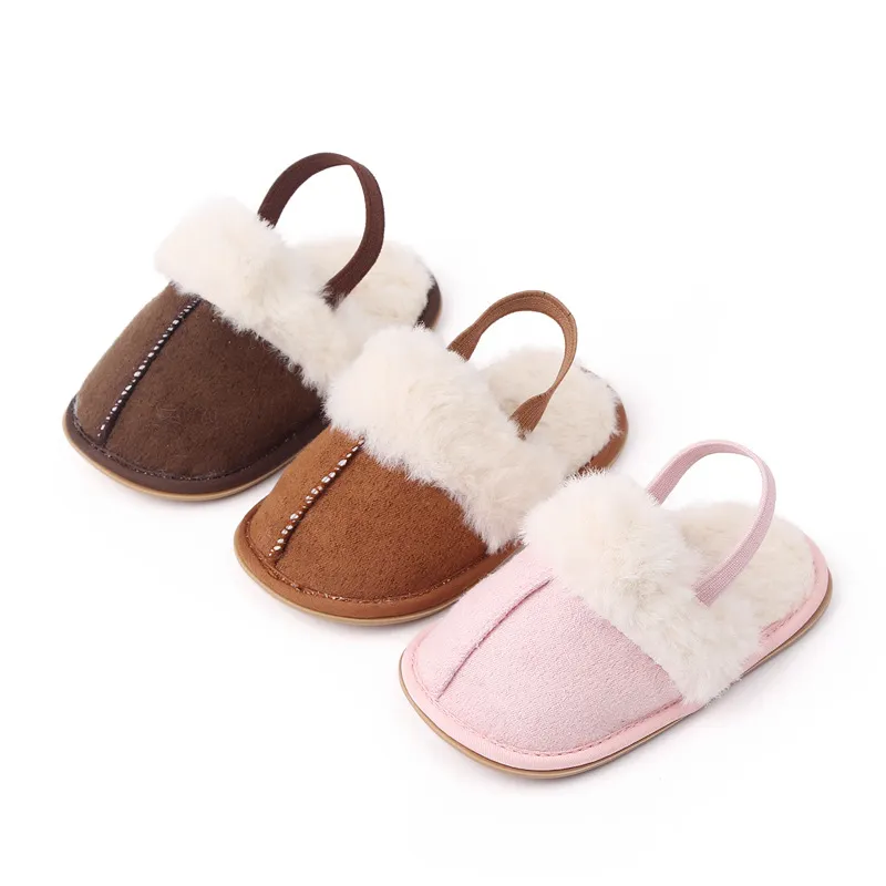 Baby & Toddler Solid Color Fleece Slippers Prewalker Shoes  big image 1