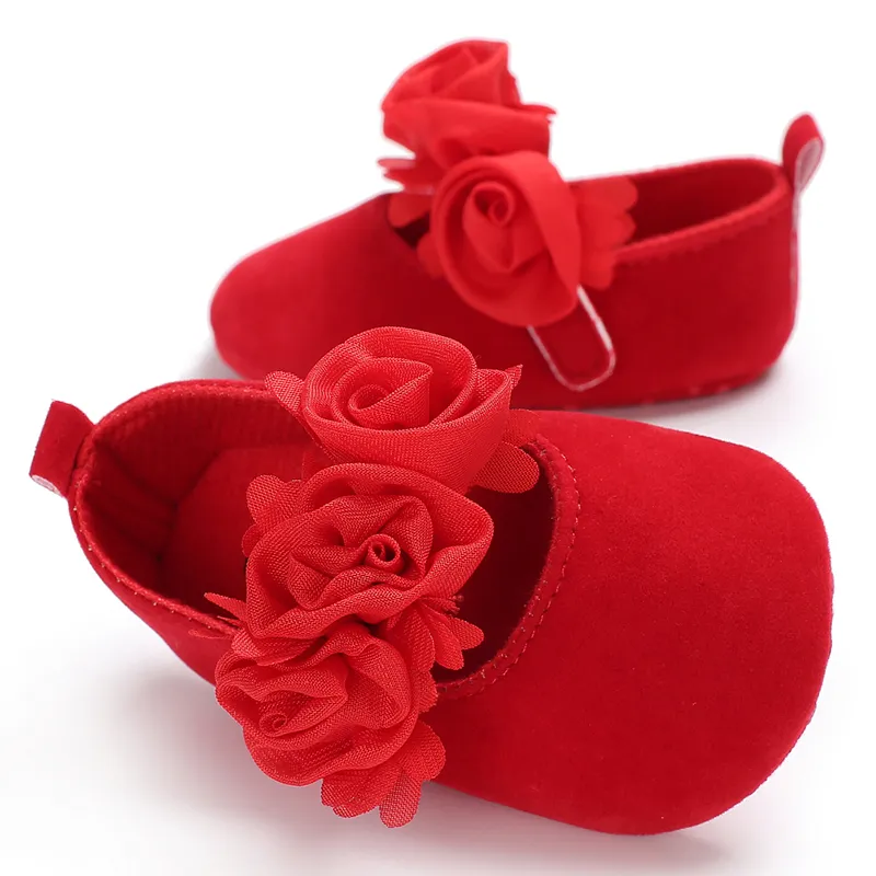 Baby / Toddler Flower Decor Princess Solid Shoes Red big image 1