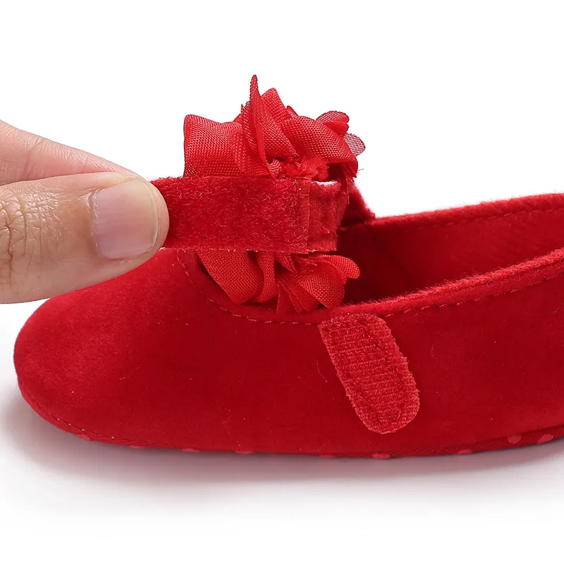 Bébé Fille Doux Chaussures d'avant marche Rouge big image 1