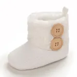 Baby / Toddler Girl Solid Button Fluff Knitted Casual Fleece-lining Prewalker Shoes  image 2
