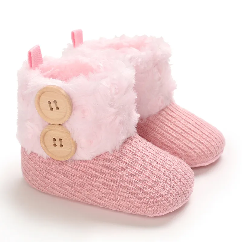 Bebê menina / menino botão design básico macacão de cor sólida  Sapatos Rosa big image 1