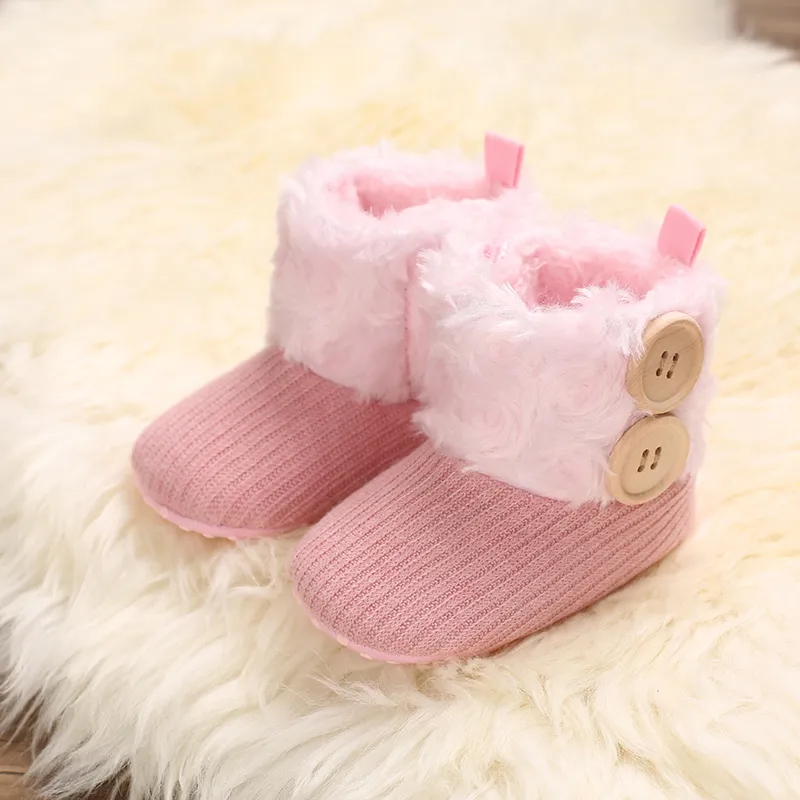 Baby Girl/Boy Button Design Basic Solid Color Jumpsuit  Shoes Pink big image 1