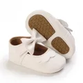Baby / Toddler White Bowknot Decor Velcro Closure Prewalker Shoes  image 3